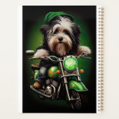 Havanese Dog Driving Bike St. Patrick's Day Planner (Achterkant)