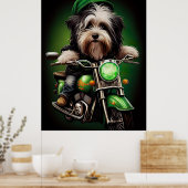 Havanese Dog Driving Bike St. Patrick's Day Poster (Keuken)