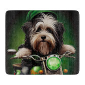 Havanese Dog Driving Bike St. Patrick's Day Snijplank (Voorkant)
