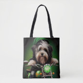 Havanese Dog Driving Bike St. Patrick's Day Tote Bag (Voorkant)