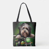 Havanese Dog Driving Bike St. Patrick's Day Tote Bag (Achterkant)