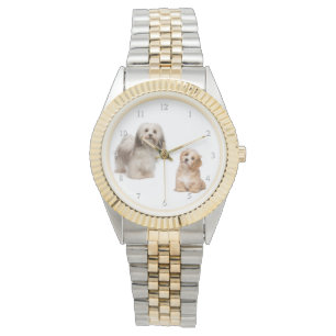 Havanese Dog en Pup Watch Horloge