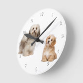 Havanese Dog en Puppy Clock Ronde Klok (Hoek)