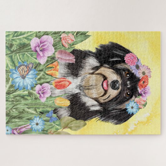 Havanese Dog Flowers Legpuzzel (Horizontaal)