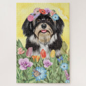 Havanese Dog Flowers Legpuzzel (Verticaal)