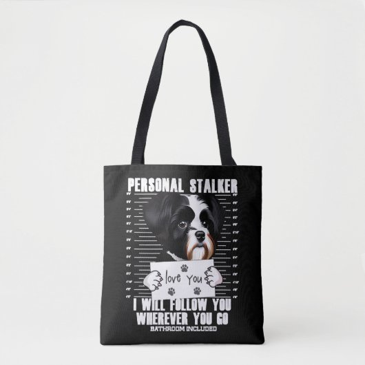 Havanese Dog Funny Stalker Cartoon Tote Bag (Voorkant)