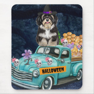 Havanese Dog Halloween Truck Scary Night Muismat