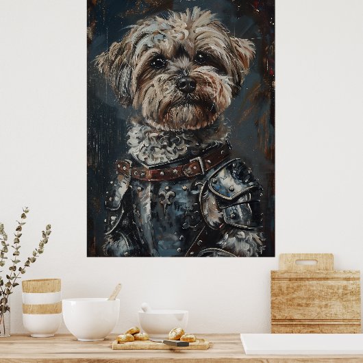 Havanese Dog In Armor Poster (Keuken)