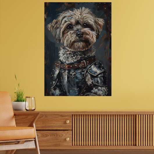 Havanese Dog In Armor Poster (Woonkamer 2)
