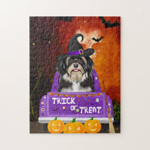Havanese Dog in Halloween Truck Legpuzzel