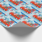 Havanese Dog Kerstmis bezorging vrachtwagen sneeuw Cadeaupapier (Hoek)