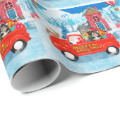 Havanese Dog Kerstmis bezorging vrachtwagen sneeuw Cadeaupapier (Rol Hoek)