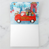 Havanese Dog Kerstmis bezorging vrachtwagen sneeuw Kaart (Binnen)