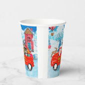 Havanese Dog Kerstmis bezorging vrachtwagen sneeuw Papieren Bekers (Rechts)