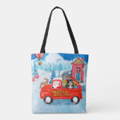 Havanese Dog Kerstmis bezorging vrachtwagen sneeuw Tote Bag (Achterkant)