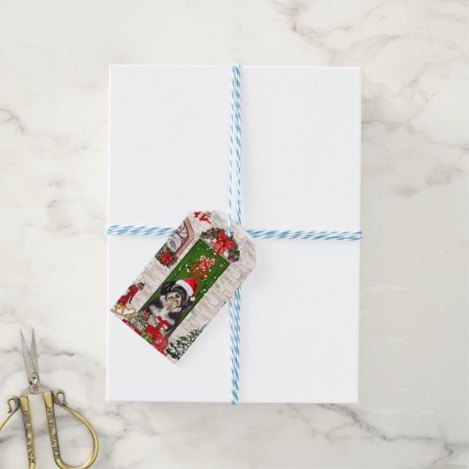 Havanese Dog Kerstmis Cadeaulabel (Met Touw)
