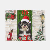 Havanese Dog Kerstmis Deurmat (Voorkant)