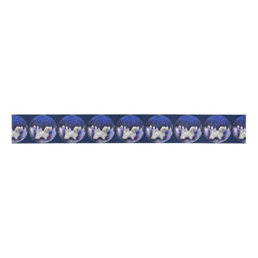 Havanese Dog Kerstmis Grosgrain Lint (Voorkant)