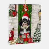 Havanese Dog Kerstmis Keramisch Ornament (Rechts)