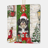 Havanese Dog Kerstmis Keramisch Ornament (Links)