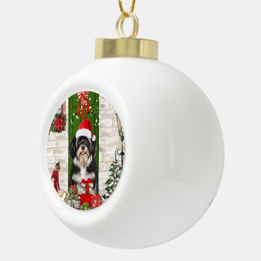 Havanese Dog Kerstmis Keramische Bal Ornament (Rechts)