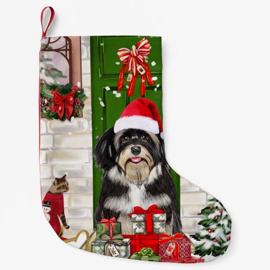 Havanese Dog Kerstmis Kleine Kerstsok (Voorkant)