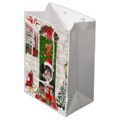 Havanese Dog Kerstmis Medium Cadeauzakje (Voorkant Gekanteld)