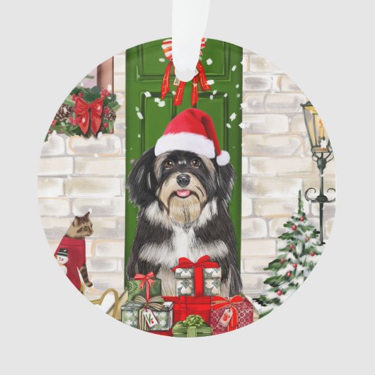 Havanese Dog Kerstmis Ornament (voorkant)