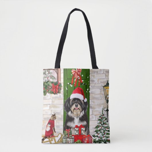 Havanese Dog Kerstmis Tote Bag (Voorkant)