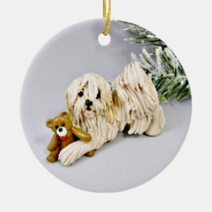 Havanese Dog-kerstversiering Keramisch Ornament