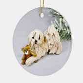 Havanese Dog-kerstversiering Keramisch Ornament (Links)