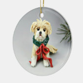 Havanese Dog-kerstversiering Keramisch Ornament (Links)