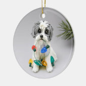 Havanese Dog-kerstversiering Keramisch Ornament (Links)