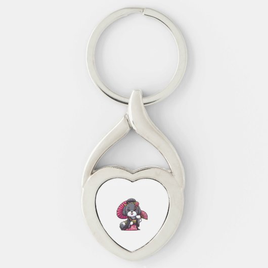 Havanese Dog Kimono Sleutelhanger (Voorkant)