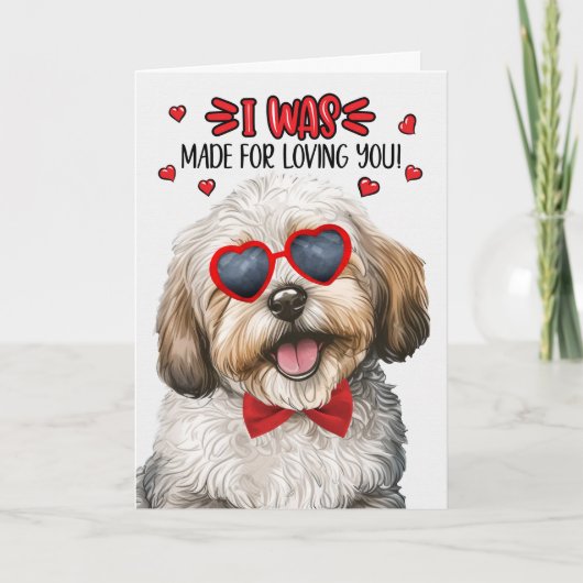 Havanese Dog Made for Loving You Valentijn Feestdagen Kaart (Voorkant)