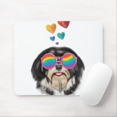 Havanese Dog met harten Valentijnsdag Muismat (Met muis)