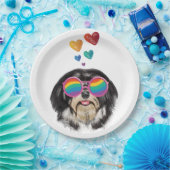 Havanese Dog met harten Valentijnsdag Papieren Bordje (Feest)
