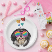 Havanese Dog met harten Valentijnsdag Papieren Bordje (Feest)