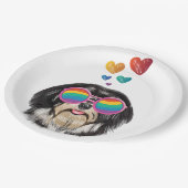 Havanese Dog met harten Valentijnsdag Papieren Bordje (Gekanteld)