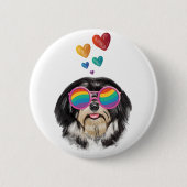 Havanese Dog met harten Valentijnsdag Ronde Button 5,7 Cm (Voorkant)