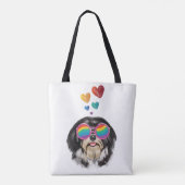 Havanese Dog met harten Valentijnsdag Tote Bag (Achterkant)
