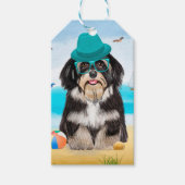 Havanese Dog op strand Cadeaulabel (Voorkant)