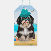 Havanese Dog op strand Cadeaulabel (Achterkant)