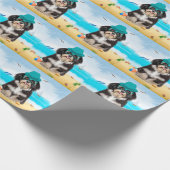 Havanese Dog op strand Cadeaupapier (Hoek)