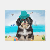 Havanese Dog op strand Deurmat (Voorkant)