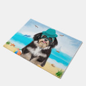 Havanese Dog op strand Deurmat (Schuin)