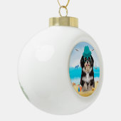 Havanese Dog op strand Keramische Bal Ornament (Links)