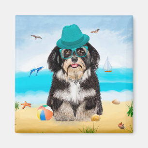Havanese Dog op strand Magneet