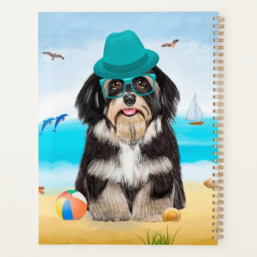 Havanese Dog op strand Planner (Achterkant)