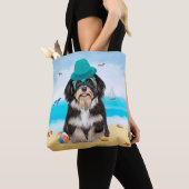 Havanese Dog op strand Tote Bag (Dichtbij)